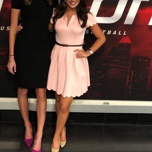 Elegant Pink Scalloped Dress